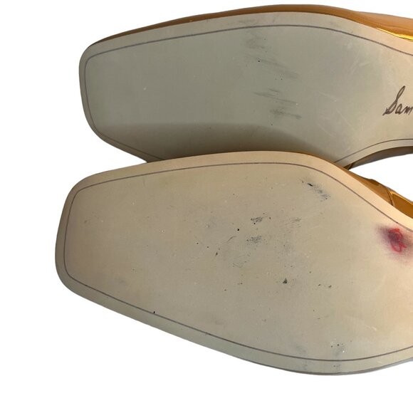 Sam Edelman Tamara Snip Toe Sling Back Block Heal Nude Shoes Women's Size 9.5 - Picture 5 of 9